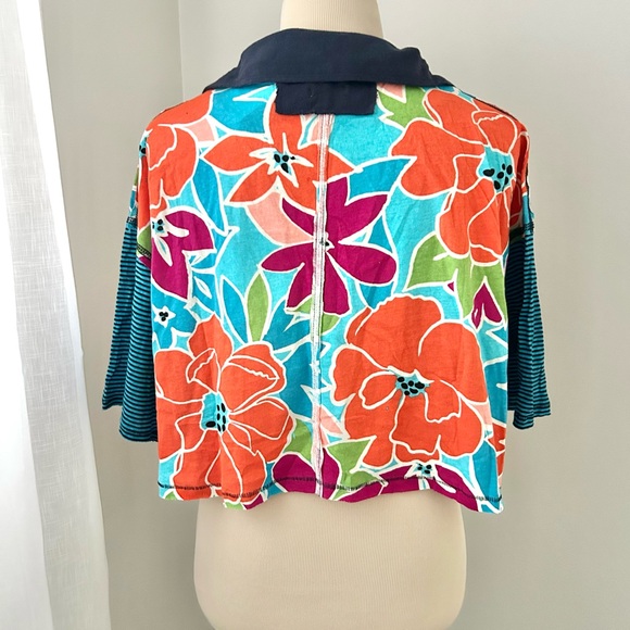 🍒NWT Free People On A Boat Boxy Crop Polo in Coastal. Small. - Picture 8 of 12